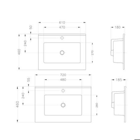 روشویی رو کابینتی سینا چینی مدل آنیتا